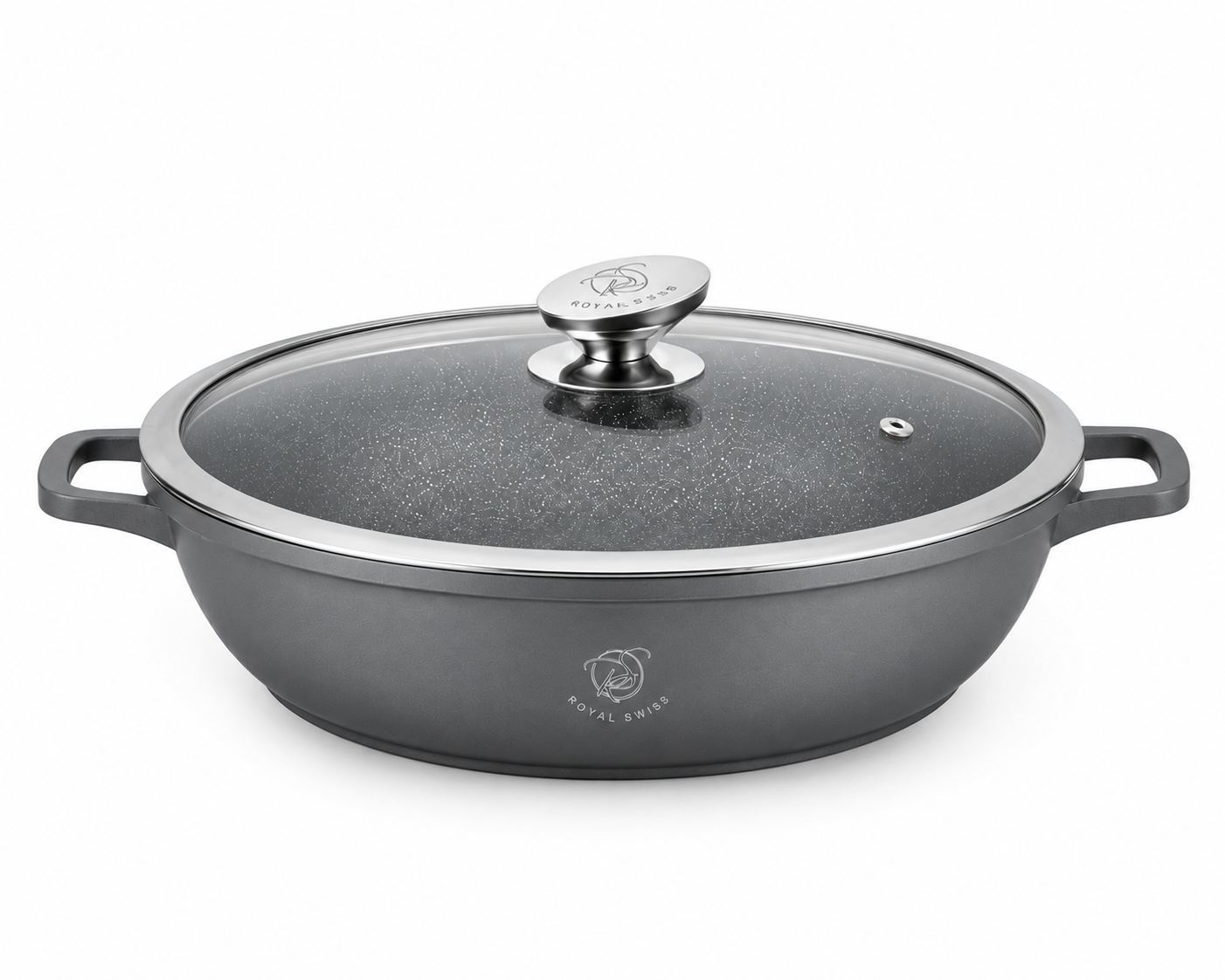 🔥 Cacerola Baja Royal Swiss de Gran Capacidad | Apta para Inducción 🧲🍳