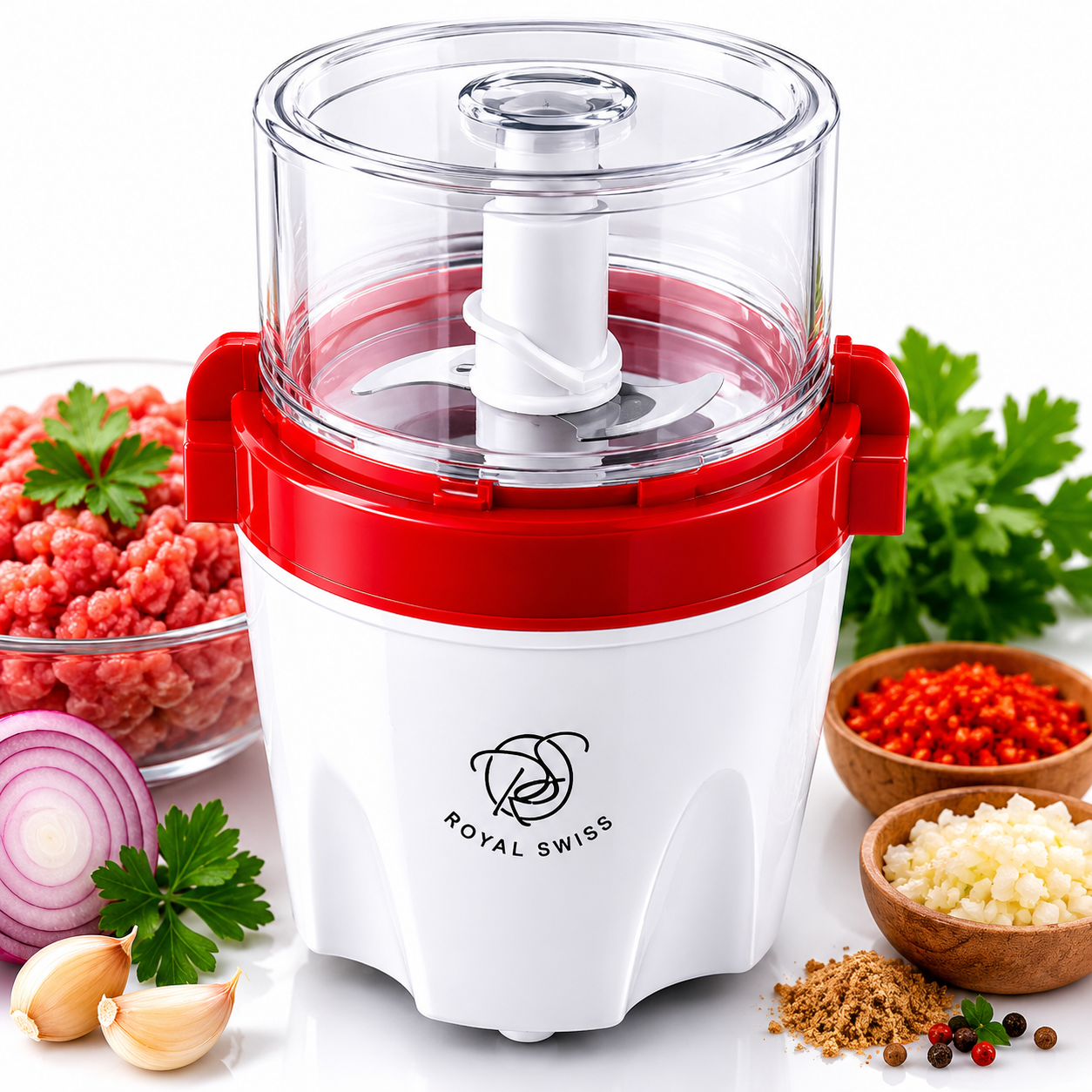 🔥 Picadora de Alimentos Royal Swiss Power Chopper 500W | Multifunción para Carne, Verduras y Especias 🔥