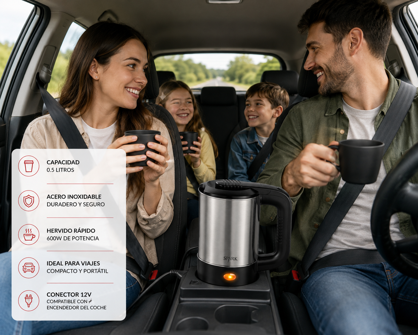 🔥 Hervidor Eléctrico de Viaje SPARK 0,5L | Compacto, Rápido y Libre de BPA 🔥 Disfruta de tus bebidas calientes favoritas en cualquier momento y lugar con total comodidad. ☕✨🌍