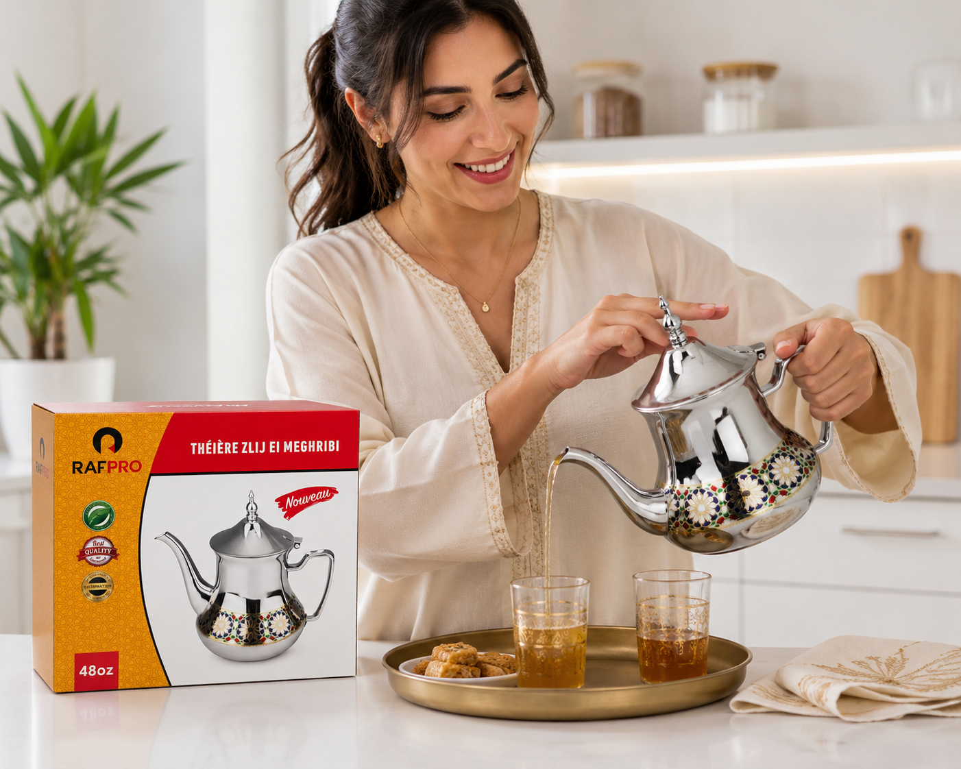 🔥 Tetera Marroquí Tradicional Premium | Elegancia Artesanal para Té e Infusiones 🔥 Disfruta del auténtico ritual del té con una tetera que combina tradición, belleza y funcionalidad en cada detalle. 🫖✨