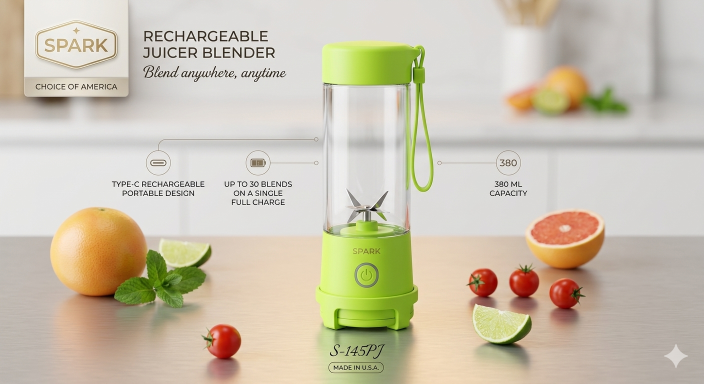 Licuadora Portátil Recargable Spark 380 ml
