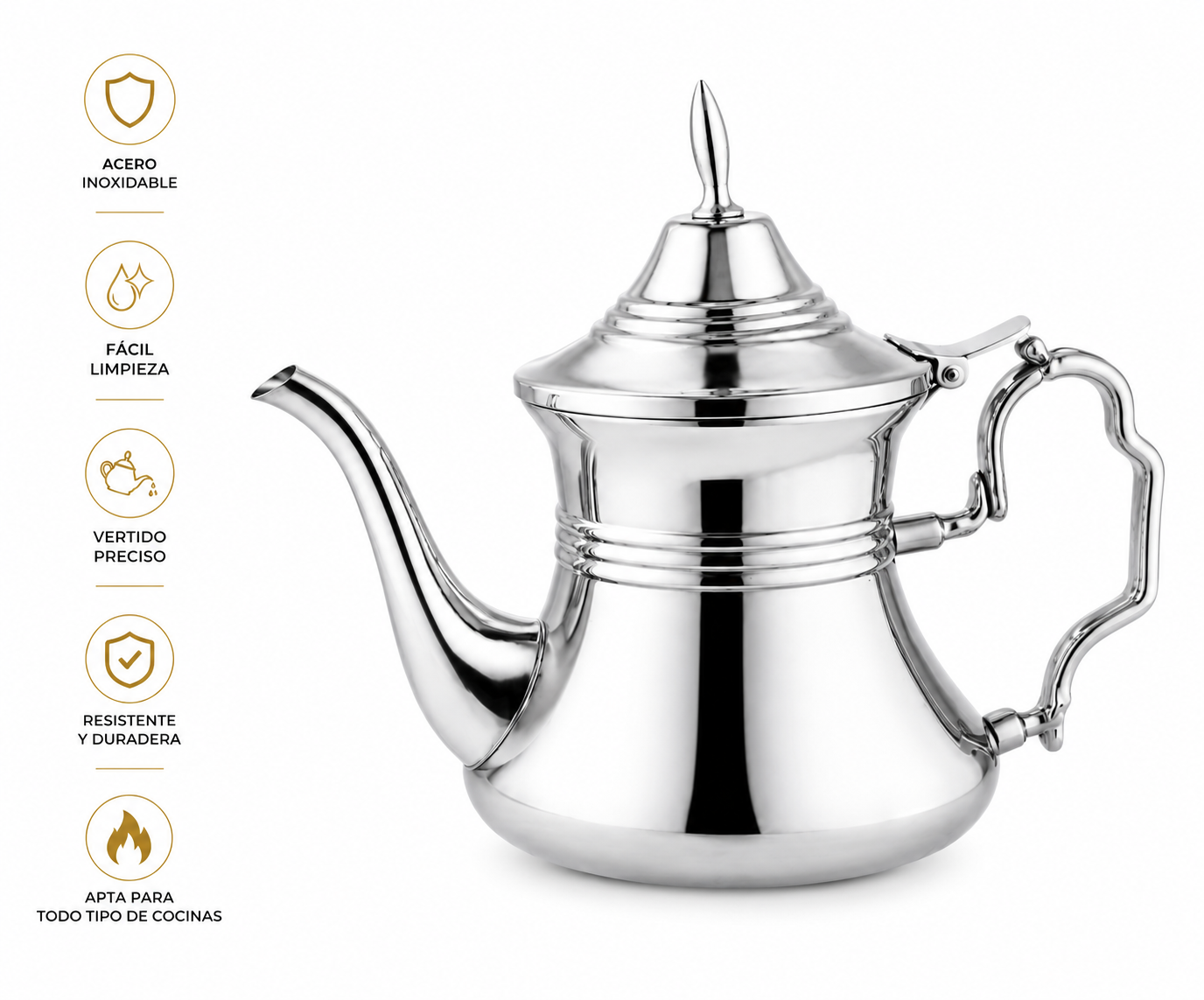 🔥 Tetera de Acero Inoxidable Luxury | Elegante, Resistente y Apta para Inducción 🔥  La combinación perfecta de estilo, calidad y funcionalidad para disfrutar de cada taza con la máxima elegancia. ☕🫖✨