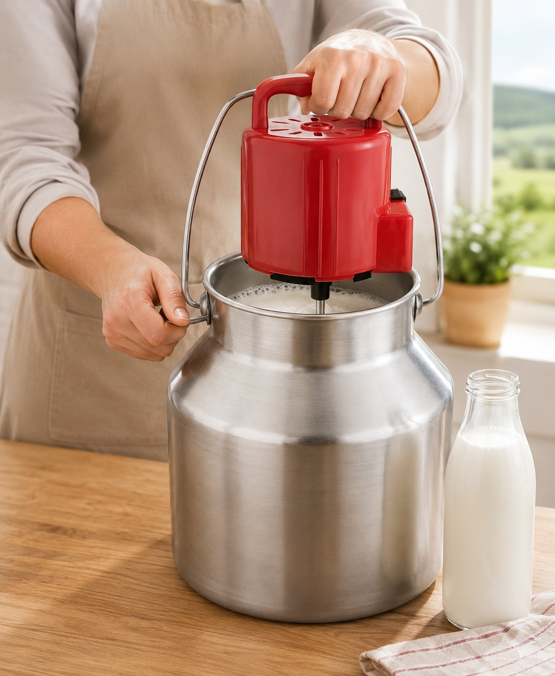 🔥 Mezclador de Leche Eléctrico de Acero Inoxidable | Potente, Práctico y Fácil de Usar 🔥  La solución perfecta para obtener mezclas homogéneas con rapidez, comodidad y resultados profesionales. 🥛✨