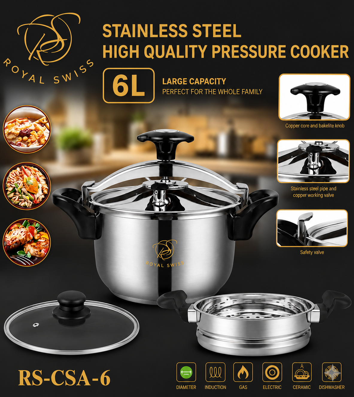 Olla a Presión de Alta Calidad Royal Swiss