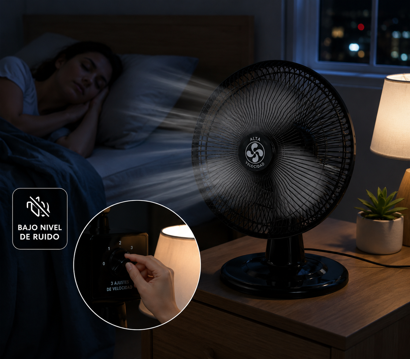 Ventilador de Mesa 10" (25.4 cm) Alta Velocidad Oscilante 3 Velocidades DF-1012