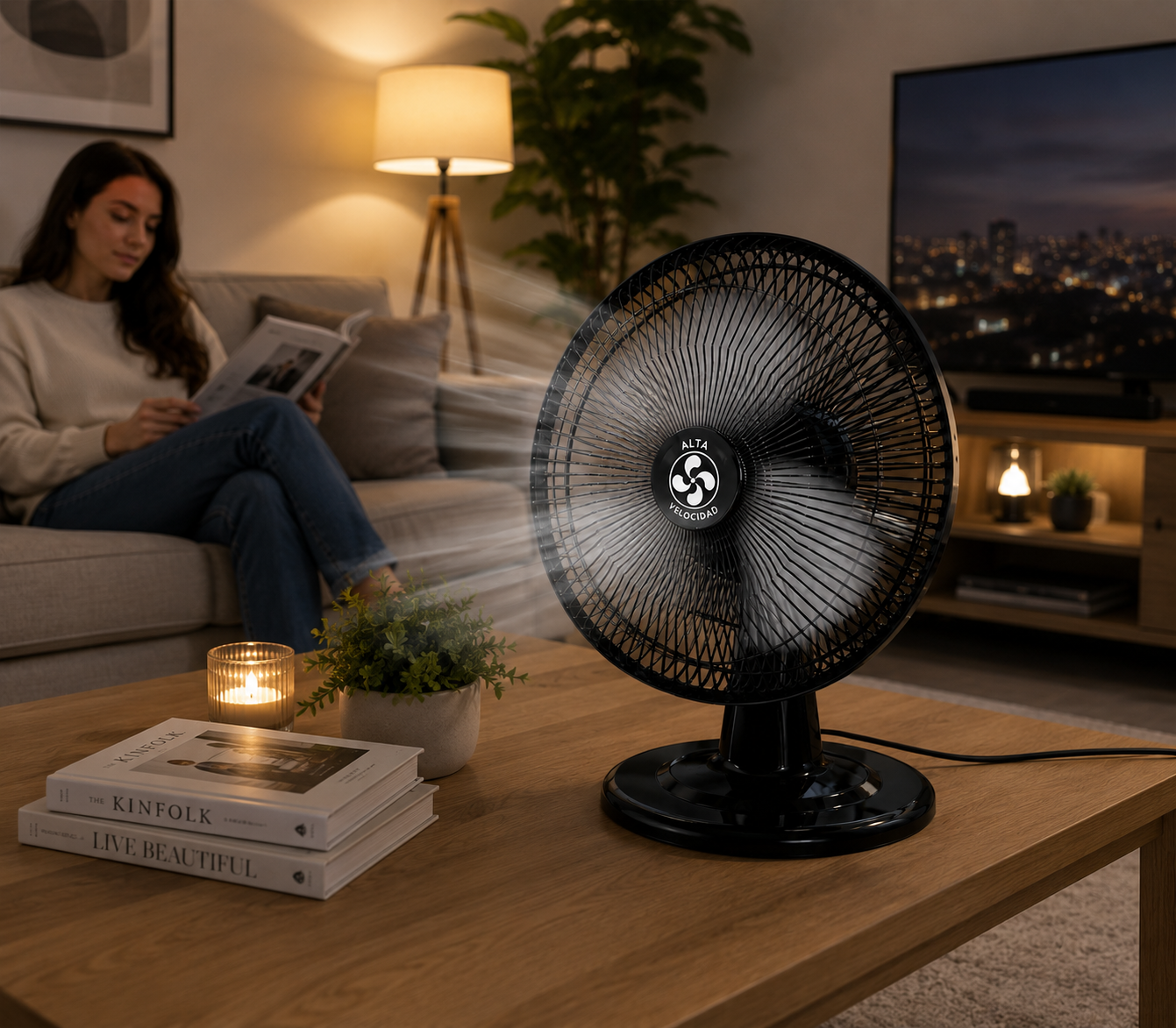 Ventilador de Mesa 10" (25.4 cm) Alta Velocidad Oscilante 3 Velocidades DF-1012