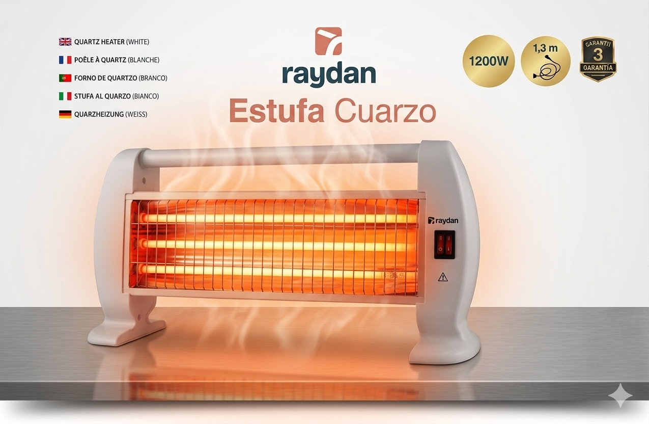 Estufa de Cuarzo Raydan Calor Rápido y Eficiente