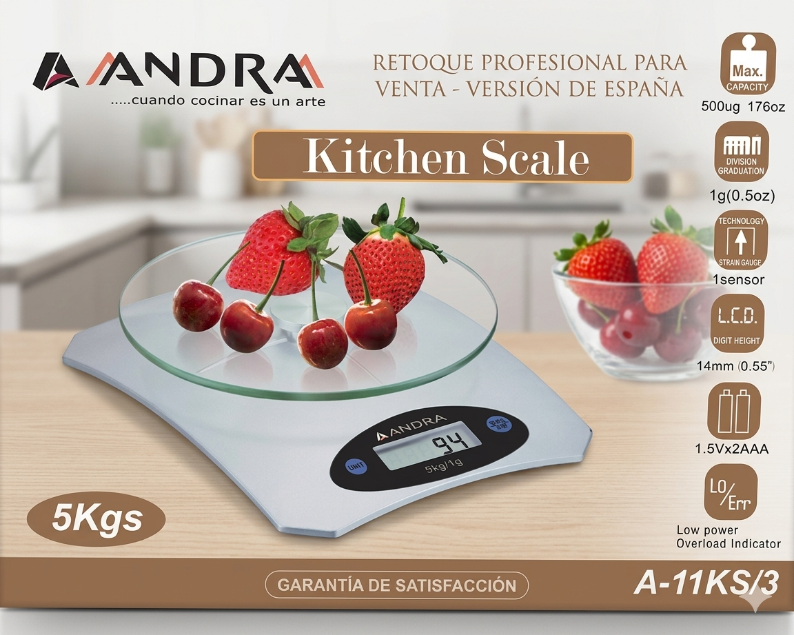 Báscula Digital de Cocina ANDRA A-11KS/3